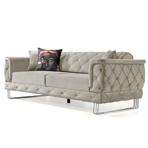 Canapea extensibilă TOSCA 3 locuri 220 cm, material:Catifea, picioarelor:Metal, 