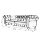 Canapea 3 locuri ADEL 235 cm, Opțiuni culoare - Maroom
