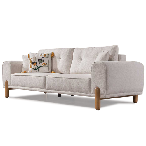 Canapea extensibilă 3 locuri BAHAMA  țesături cu textura  piciorele : lemn 