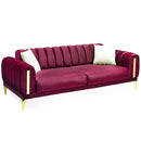 Canapea extensibilă 3 locuri EMERALD NW 215 cm, material:Catifea, picioarelor: auriu,