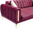 Canapea extensibilă 3 locuri EMERALD NW 215 cm, material:Catifea, picioarelor: auriu,  detalie