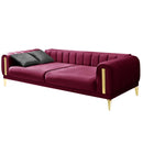 Canapea extensibilă 3 locuri EMERALD NW 215 cm, material:Catifea, picioarelor: auriu,  detalie extensibila