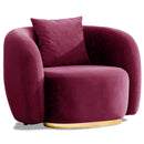 Fotoliu MUFFIN-MR, Opțiuni culoare, Material : Catifea  Picior&nbsp : Metal Argintiui -  gold - tesatura , Pernă Pentru Spate : Burete moale