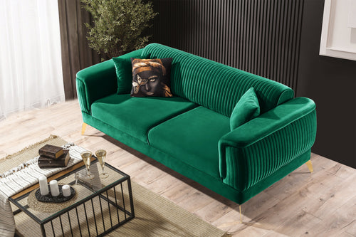 Canapea extensibilă BUTTERFLY 3 locuri  220 cm , material:Catifea,  picioarelor: Metal, din sus