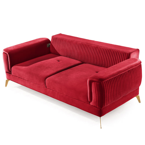 Canapea extensibilă BUTTERFLY 3 locuri  220 cm , material:Catifea,  picioarelor: Metal, detalie extensibila