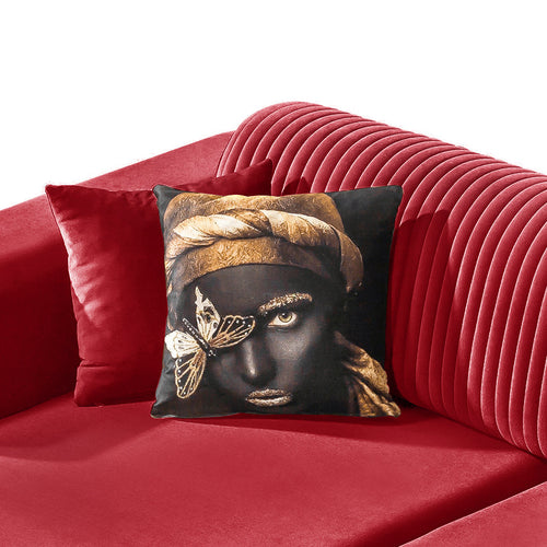 Canapea extensibilă BUTTERFLY 3 locuri  220 cm , material:Catifea,  picioarelor: Metal, detalie