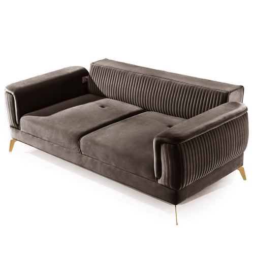 Canapea extensibilă BUTTERFLY 3 locuri  220 cm , material:Catifea,  picioarelor: Metal, detalie extensibila