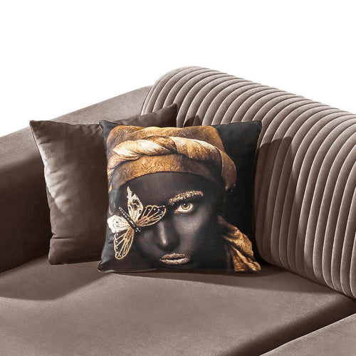 Canapea extensibilă BUTTERFLY 3 locuri  220 cm , material:Catifea,  picioarelor: Metal, detalie