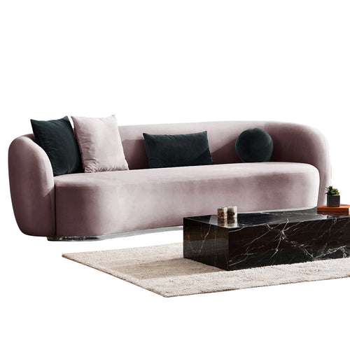 Canapea MUFFIN-MR, Opțiuni culoare, Material : Catifea  Picior&nbsp : Metal Argintiu, Pernă Pentru Spate : Burete moale