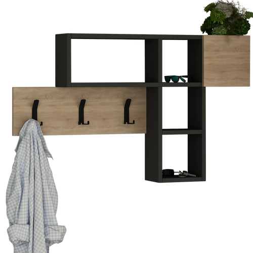 Cuier perete AXEL 4 rafturi 1 ușă 100 cm, Opţiuni culoare 