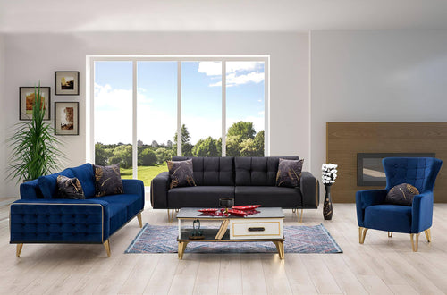 Canapea extensibilă 3 locuri SEMENTA Gold 220 cm, Easy clean, Opțiuni culoare