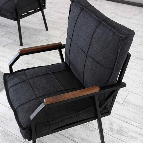 Fotoliu de grădină SIESTA cu perne, Metal, Opțiuni culoare