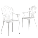 2 scaune exterior albe SARDEGNA evidențiind designul ergonomic, materialul durabil și structura rezistentă la intemperii. Ideal pentru spații exterioare precum terase, grădini și cafenele.