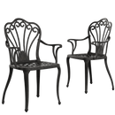 2 scaune exterior negre SARDEGNA evidențiind designul ergonomic, materialul durabil și structura rezistentă la intemperii. Ideal pentru spații exterioare precum terase, grădini și cafenele.