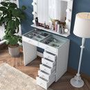 Masă de toaleta cu oglindă iluminată LED DIANA 7 sertare 90 x 45 cm, LED inclus - Maroom