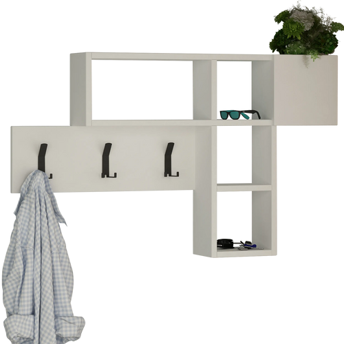 Cuier perete AXEL 4 rafturi 1 ușă 100 cm, Opţiuni culoare 