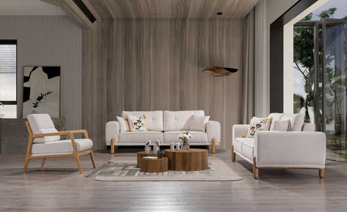 Fotoliu BAHAMA 70 cm piciorele : lemn. textil : tesatura  si 2 Canapea BAHAMA