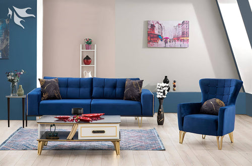 Canapea extensibilă 3 locuri SEMENTA Gold 220 cm, Easy clean, Opțiuni culoare