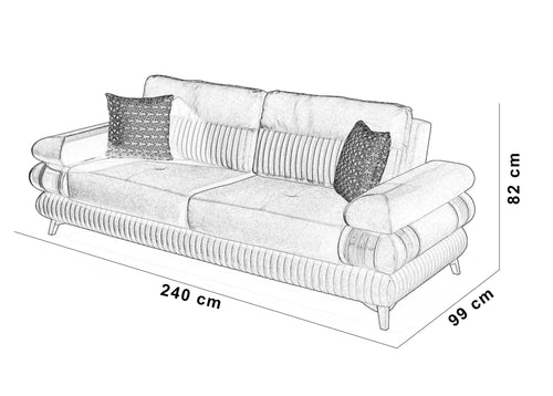 Canapea extensibilă cu depozitare BOWIE