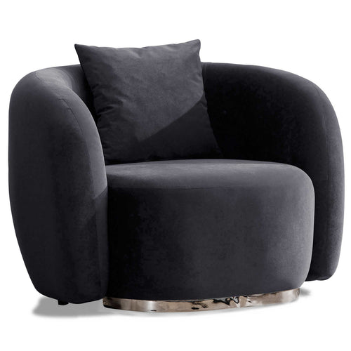 Fotoliu MUFFIN-MR, Opțiuni culoare, Material : Catifea  Picior&nbsp : Metal Argintiu, Pernă Pentru Spate : Burete moale