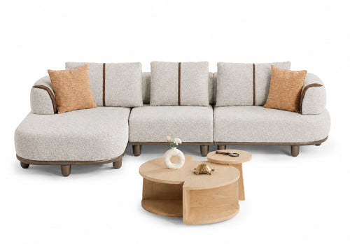 Colțar modular extensibil AMORA cu șezlong 305 x 170 cm 