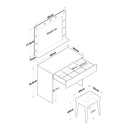 Masă de toaleta cu oglindă iluminată LED și taburet SWAN 1 sertar 90 x 45 cm, LED inclus - Maroom
