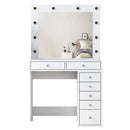 Masă de toaleta cu oglindă iluminată LED DIANA PURE 7 sertare 90 x 45 cm, LED inclus - Maroom