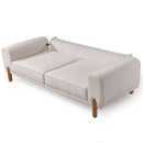 Canapea extensibilă 3 locuri BAHAMA  țesături cu textura  piciorele : lemn  si  detalie extensibila