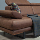 Colțar Extensibil 6 locuri TERRA 305 x 270 cm , Țesătură cu aspect de piele, Tipul picioarelor: Metal , detalie