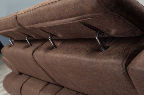 Colțar Extensibil 6 locuri TERRA 305 x 270 cm , Țesătură cu aspect de piele, Tipul picioarelor: Metal , detalie    din spate