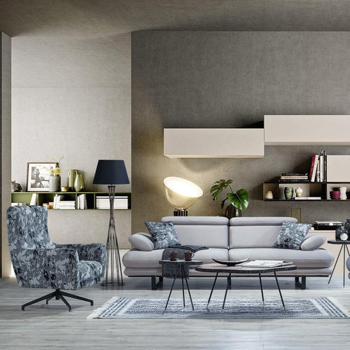 Fotoliu TERRA 77 cm, Țesătură cu aspect de piele, Tipul picioarelor: Metal ,   1 canapea 1 fotoliu