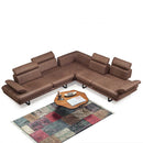 Colțar Extensibil 6 locuri TERRA 305 x 270 cm , Țesătură cu aspect de piele, Tipul picioarelor: Metal , din sus