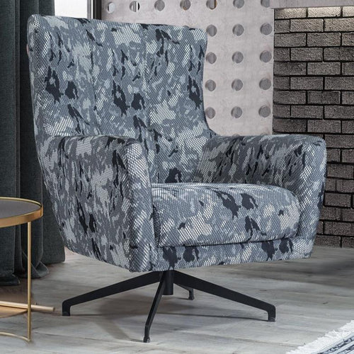 Fotoliu TERRA 77 cm, Țesătură cu aspect de piele, Tipul picioarelor: Metal ,