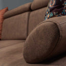 Colțar Extensibil 6 locuri TERRA 305 x 270 cm , Țesătură cu aspect de piele, Tipul picioarelor: Metal , detalie