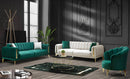 Canapea extensibilă 3 locuri EMERALD NW 215 cm, material:Catifea, picioarelor: auriu,  setul 2 canapele 1 fotoliu