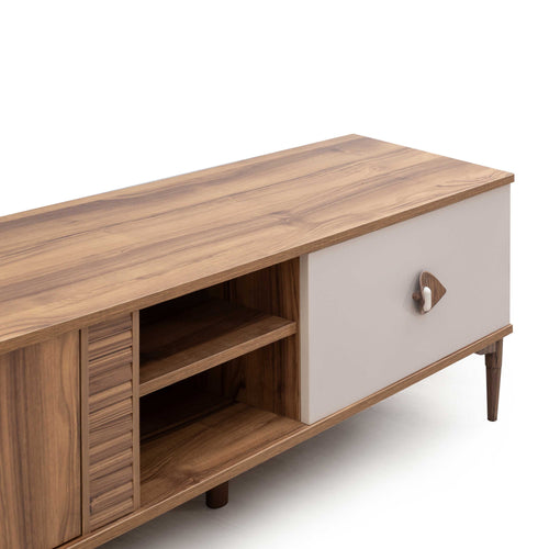 Set Comodă TV LEILA 5 rafturi 1 ușă 2 sertare 200 cm - Maroom