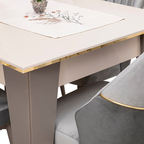 Masă extensibilă SHILA cu 6 scaune 170 ( 205 ) x 89 cm - Maroom