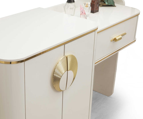 Comodă cu oglindă ECRU 2 uși 1 sertar 134 x 85 cm - Maroom