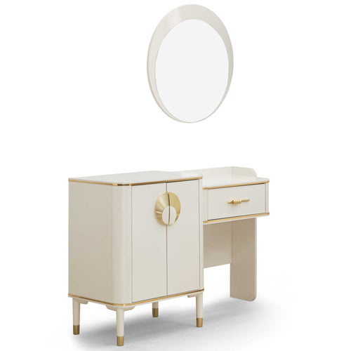 Comodă cu oglindă ECRU 2 uși 1 sertar 134 x 85 cm - Maroom