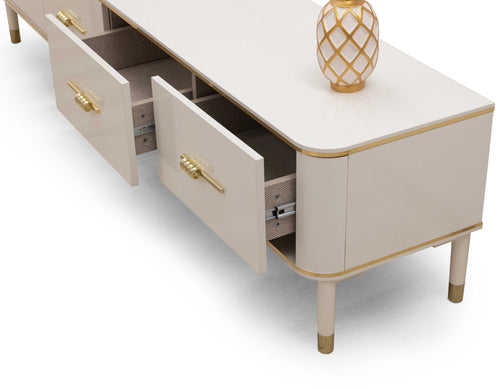 Comodă TV ECRU 4 sertare 210 cm - Maroom