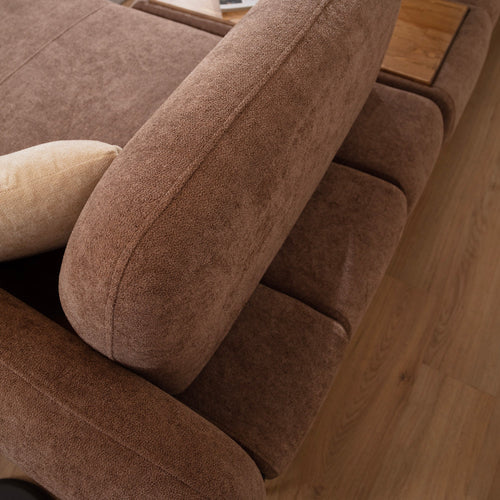 Colțar modular extensibil KAPPA cu modul măsuța, 355 x 185 cm  picior metal, textură modernă boucle, detaliu