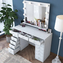 Masă de toaleta cu oglindă iluminată LED DIANA PURE 13 sertare 120 x 45 cm, LED inclus - Maroom