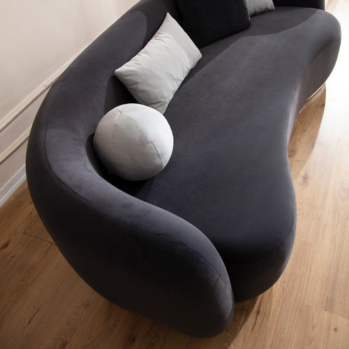 Canapea MUFFIN-MR, Opțiuni culoare, Material : Catifea  Picior&nbsp : Metal Argintiu, Pernă Pentru Spate : Burete moale detalie