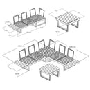 Set mobilier de grădină coltar DOMINO 229 x 229 cm, Opțiuni culoare - Maroom