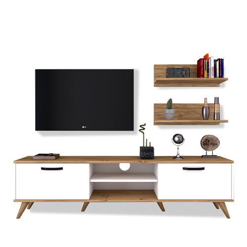 Set comodă Tv NAPOLI 4 rafturi 2 uşi 180 cm