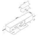 Set Comodă Tv ELITE 2 rafturi 3 uşi 180 cm - Maroom