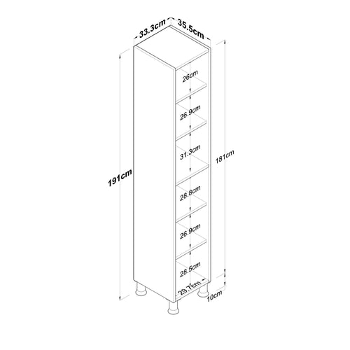 Dulap multifunctional VENICE 2 uși 33 x 191 cm - Maroom