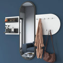 Cuier cu oglindă HELEN 122 cm 2 rafturi 9 agățători, Opțiuni culoare