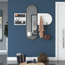 Cuier cu oglindă HELEN 122 cm 2 rafturi 9 agățători, Opțiuni culoare