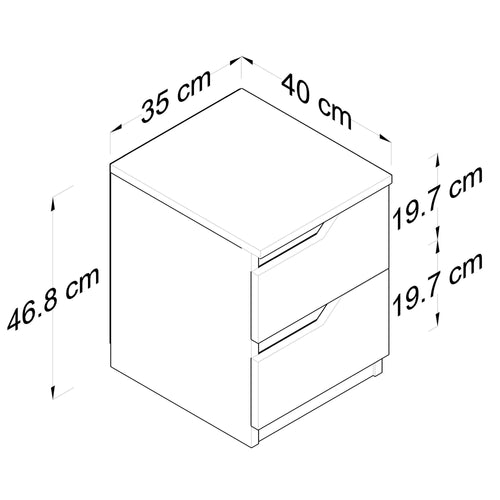 Noptieră ELITE 2 sertare 35 x 47 cm